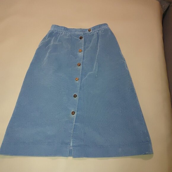 Vintage 80s L.L. Bean Blue Corduroy Skirt - Picture 14 of 14